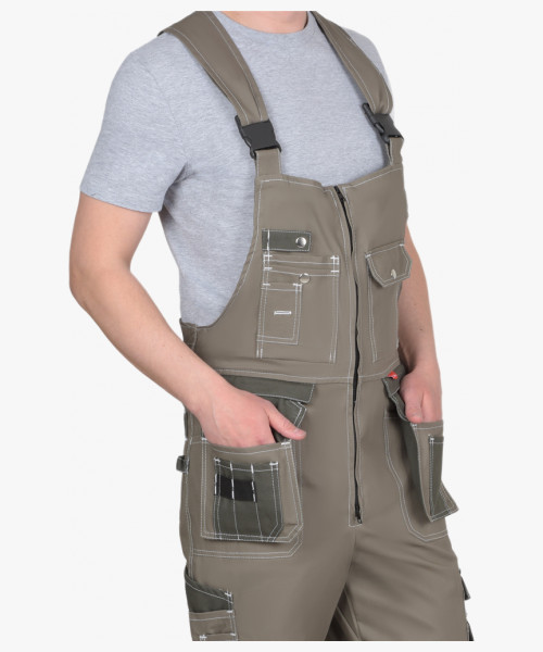 Костюм СИРИУС-ТОКИО куртка, полукомбинезон т. песочный с хаки 100% х/б пл. 265 г/кв.м