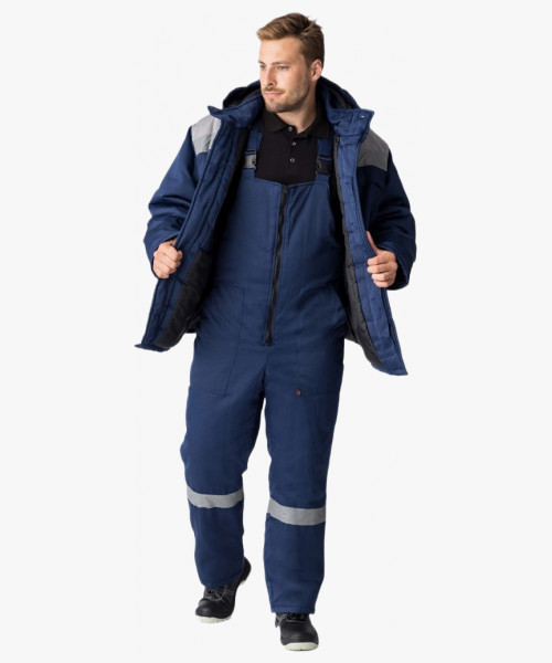 Куртка зимняя Экспертный-Люкс NEW (Смесовая, 210), темно-синий/серый