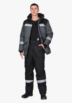 Костюм СИРИУС-КОМФОРТ куртка, брюки, темно-серый с черным
