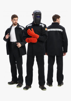 Костюм сварщика с усилением Арсенал-СОП 3 кл.защиты (тк.Хлопок-ОП,490) брюки, черный