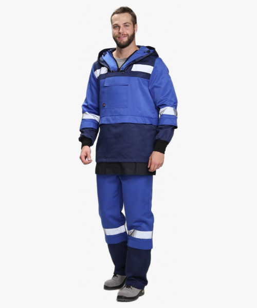 Костюм рабочий Антигнус (тк.Смесовая,210), т.синий/васильковый