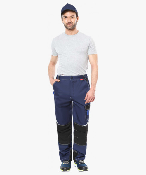 Брюки СИРИУС-ФАВОРИТ-МЕГА т.синий с чёрным и васильковым, СОП