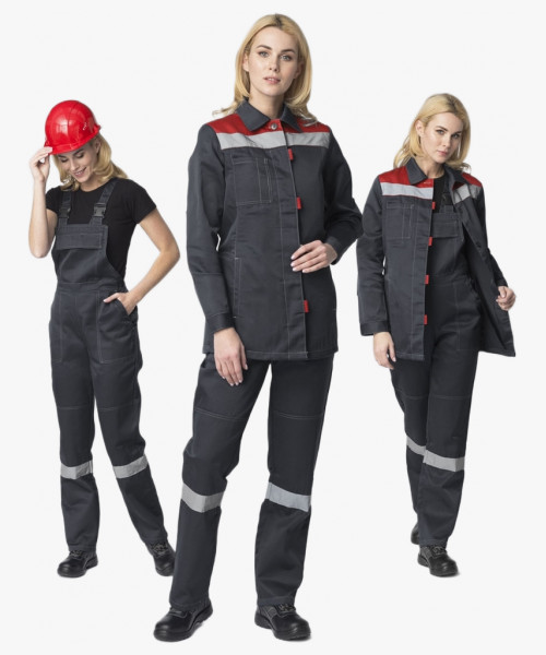 Костюм женский Весна-2 СОП NEW (тк.Смесовая,210) п/к, т.серый/красный