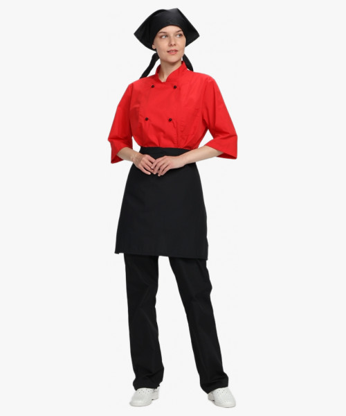 Костюм женский повара Шеф (тк.ТиСи), черный/красный