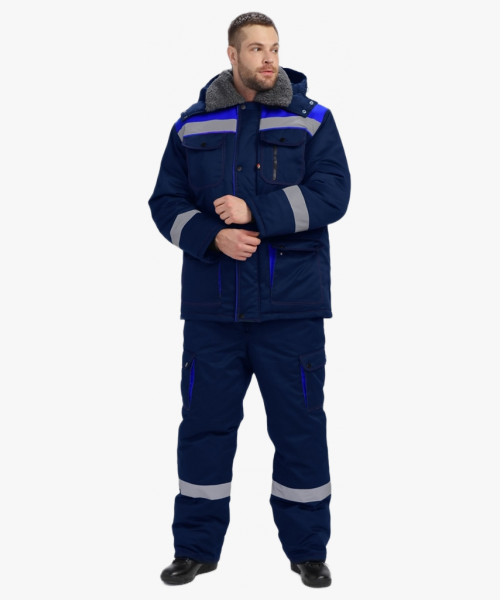 Костюм зимний Нейч-2 Премиум СОП К. (тк.Смесовая,240) п/к, т.синий/васильковый