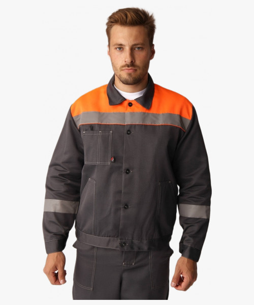 Костюм Лигор-2 СОП (тк.Смесовая,210) п/к, т.серый/оранжевый