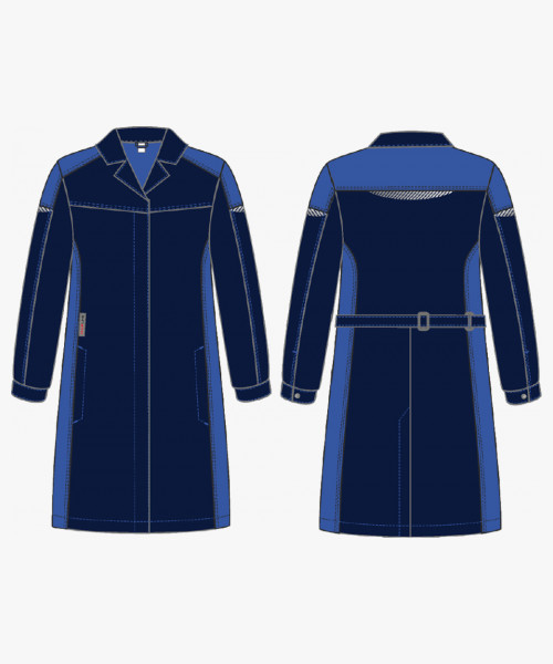 Халат женский ProfLineSpecialist (тк.Смесовая,240), т.синий/васильковый