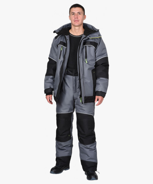 Костюм СИРИУС-АРКТИКА зимний, куртка дл., брюки, средне-серый с черным