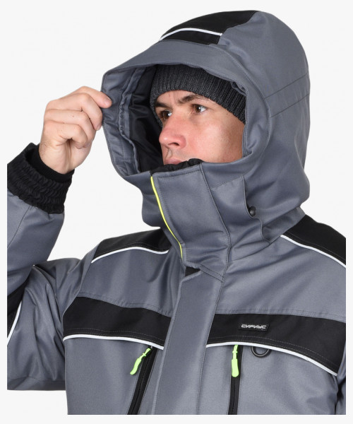 Костюм СИРИУС-АРКТИКА зимний, куртка дл., брюки, средне-серый с черным