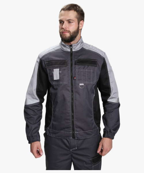 Костюм Вектрон-1 (тк.Смесовая,240) брюки, т.серый/св.серый/черный