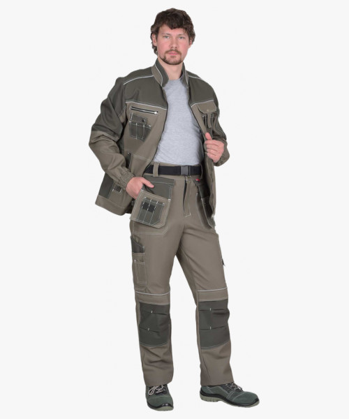 Костюм СИРИУС-ТОКИО куртка, брюки т. песочный с хаки 100% х/б пл. 265 г/кв.м