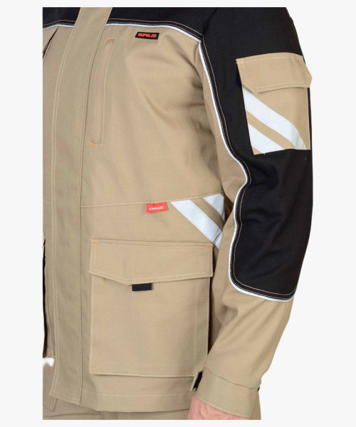 Куртка СИРИУС-ВЕСТ-ВОРК бежевая с черным пл. 275 г/кв.м