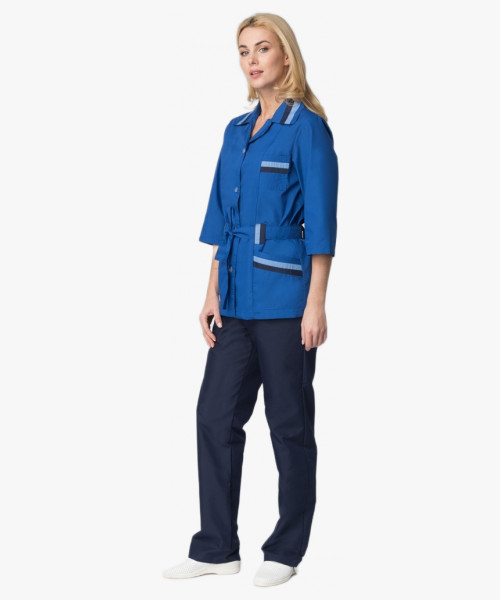 Костюм женский Лира (тк.ТиСи), васильковый/т.синий