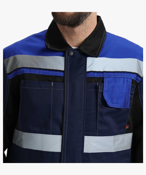 Костюм Виват-1 Премиум IMP (тк.Смесовая,240) брюки, т.синий/черный/васильковый