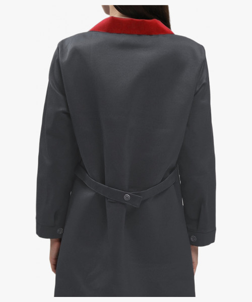 Халат женский (тк.Смесовая,210), т.серый/красный