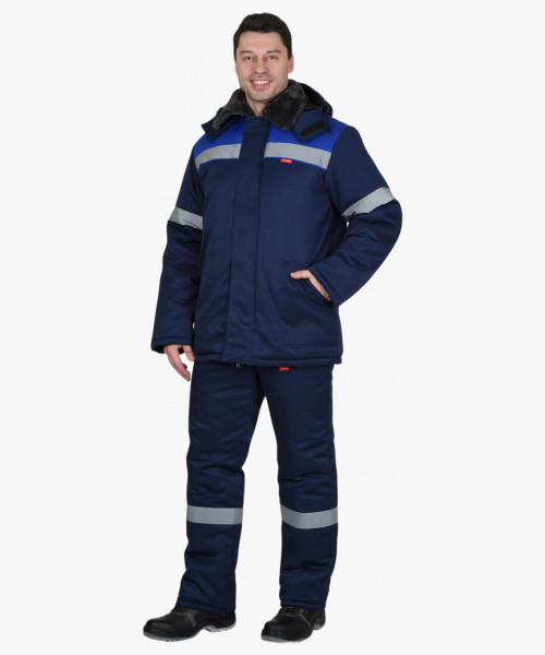 Костюм СИРИУС-РОСТ-АРКТИКА куртка, брюки, синий с васильковым и СОП