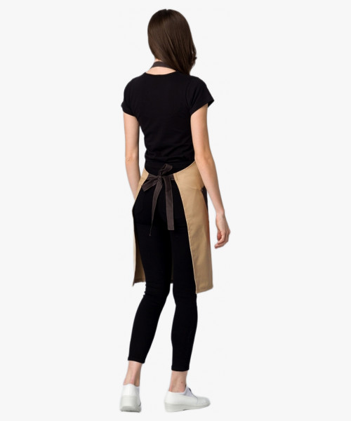 Фартук с грудкой универсальный Крафт (тк.Форвард,210), бежевый/коричневый (024)