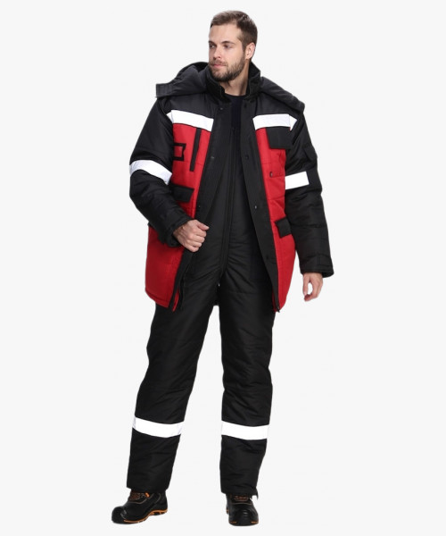 Костюм зимний Беркут СОП CH (тк.Таслан) п/к, черный/красный