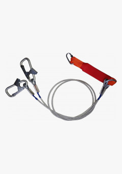 Строп аБд+Кс (стальной трос) двойной с амортизатором 2 монт.+1 соед.кар. 1,5м