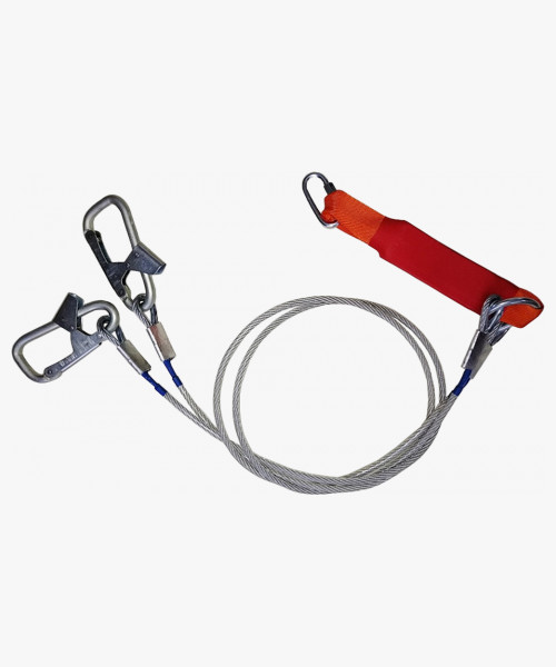 Строп аБд+Кс (стальной трос) двойной с амортизатором 2 монт.+1 соед.кар. 1,5м