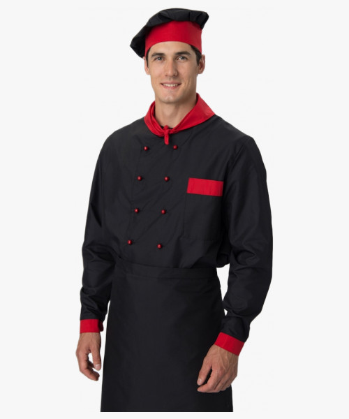 Костюм повара Су-Шеф (тк.ТиСи), черный/красный