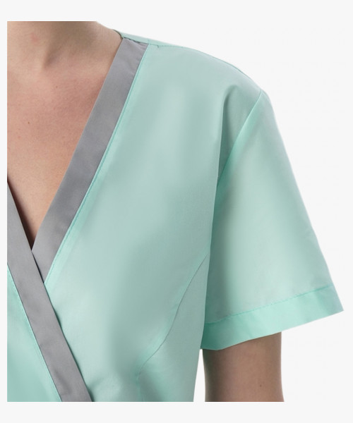 Костюм женский Симпл-001 (тк.Смесовая,120) MedLine, серый/мятный