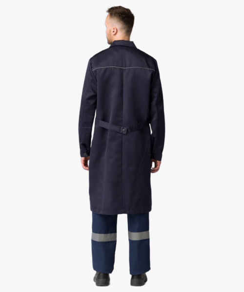 Халат мужской для ИТР (тк.Смесовая,210), т.синий