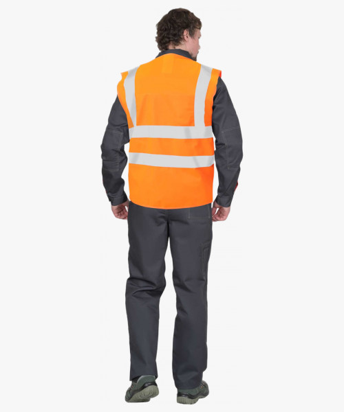 Жилет сигнальный SIRIUS класс 1, 4 СОП (трик.100 гр/м2) оранжевый