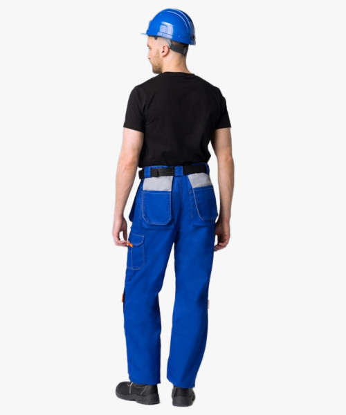 Костюм Союз-Профессионал-1 (тк.Балтекс,240) брюки, васильковый/св.серый/оранжевый