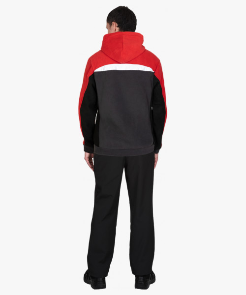 Куртка флисовая серая с красным, черным и СОП (ФАВОРИТ-МЕГА)