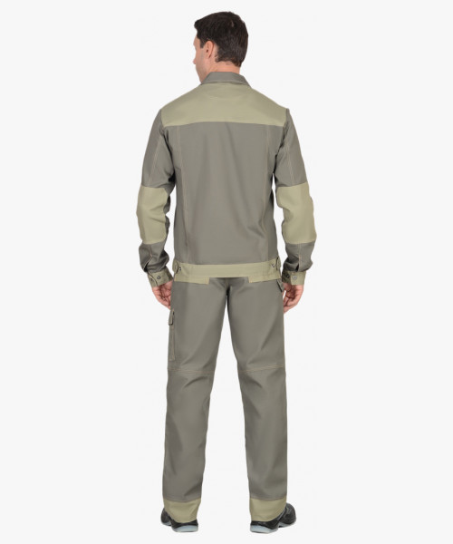 Куртка СИРИУС-ВЕСТ-ВОРК  т.оливковый со св.оливковым пл. 275 г/кв.м