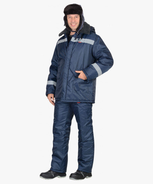 Шапка-ушанка СИРИУС-ЕВРО плюс т.синяя (тк. Оксфорд)