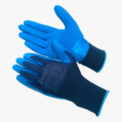 Rocks Перчатки нейлоновые синие с текстурированным латексным покрытием