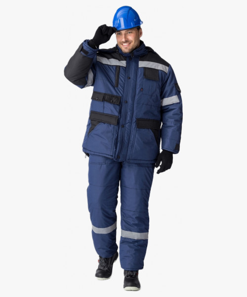 Костюм зимний Беркут (Таслан) п/к, темно-синий/черный