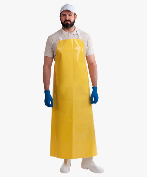 Фартук полиуретановый ЛАРИПОЛ уплотненный желтый, толщина 0,3мм, р.90см х 115см(ФАР013)(х12)
