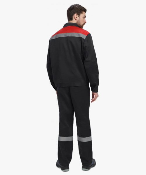 Костюм Лигор-1 СОП (тк.Смесовая,210) брюки, черный/красный