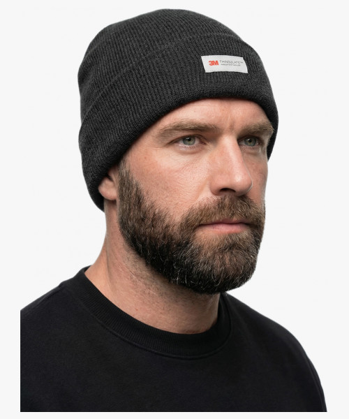 Шапка утепленная ProfLineLeader (Полушерсть), черный