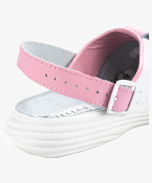 Сабо женские нат.кожа Комфорт ПВХ, белый/голубой