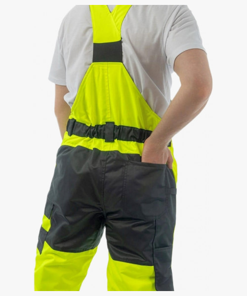 Полукомбинезон сигнальный зимний Brodeks KW 406, цвет жёлтый, чёрный