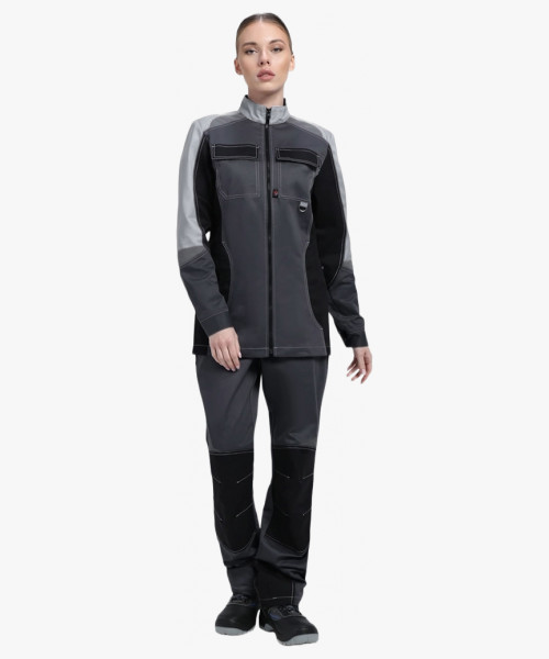 Костюм женский Вектрон-1 У. (тк.Смесовая,240) брюки, т.серый/св.серый/черный