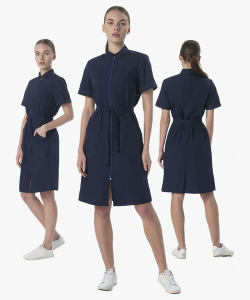 Халат женский Сансара-005 (тк.Смесовая,160) MedLine, т.синий