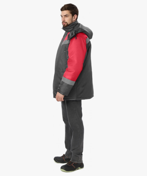 Куртка зимняя Лигор СОП (тк.OxLine,90), т.серый/красный