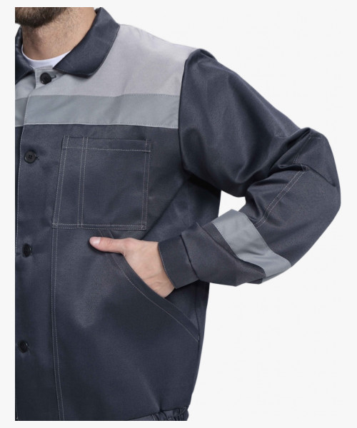 Костюм Лигор-1 СОП NEW (тк.Смесовая,210) брюки, т.серый/св.серый