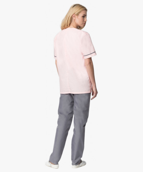 Женский костюм Ирис (ткань ТиСи), розовый/серый