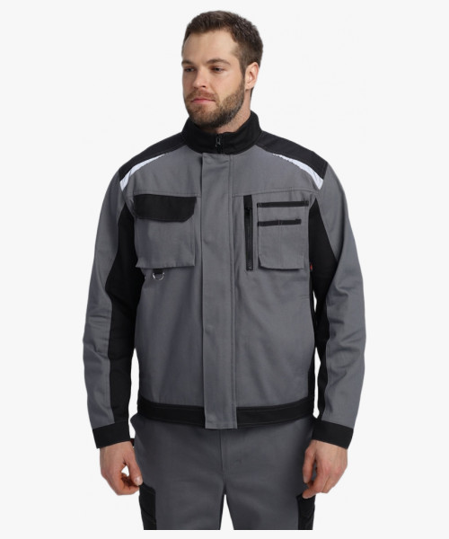 Куртка Милан NEW CH МВО (тк.Смесовая,270), т.серый/черный