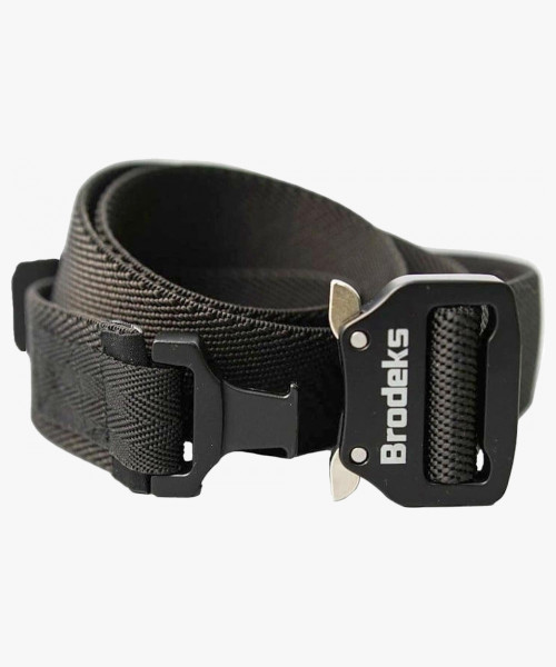 Ремень Brodeks KM102 + стрейч, цвет чёрный, длина 117 см