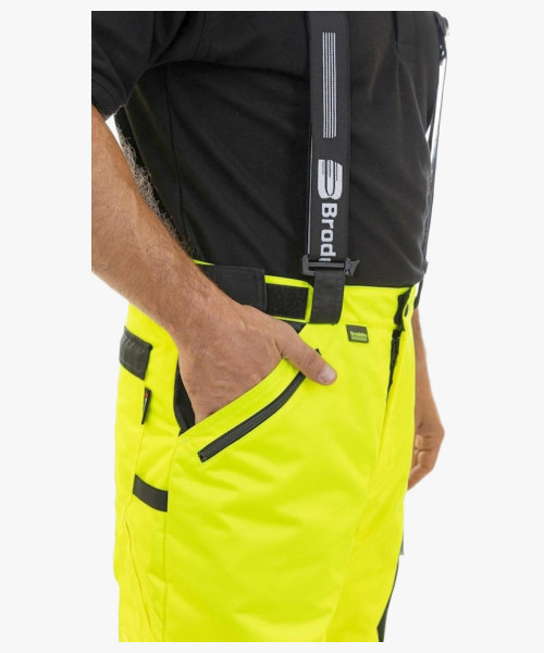Брюки сигнальные зимние Brodeks KW308, цвет жёлтый, чёрный