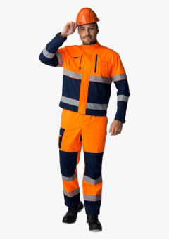 Костюм сигнальный (тк.Балтекс,210) п/к, оранжевый/т.синий