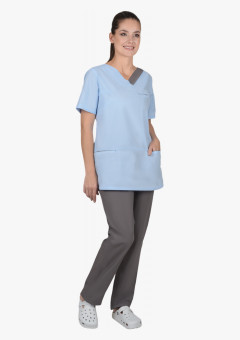 Костюм СИРИУС-КЭТРИН женский голубой с темно-серым