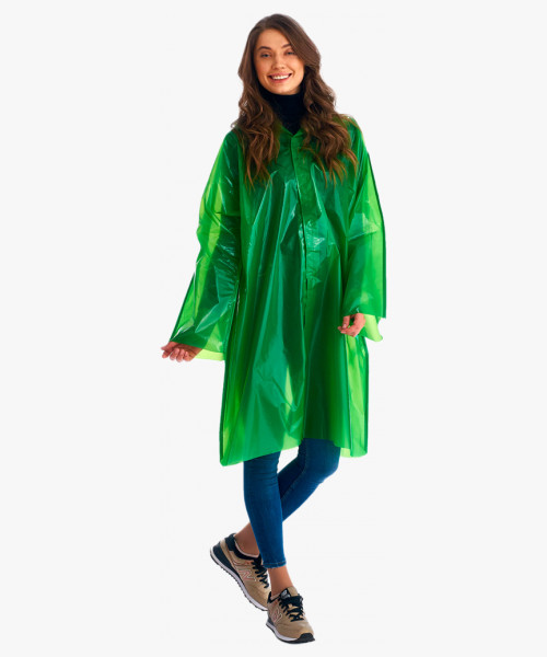Плащ-дождевик СИРИУС-ЛЮКС на липучке ПВД 80 мкр. пропаянные швы, зеленый